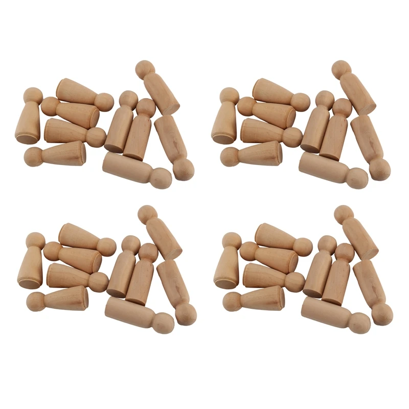 

40 Pieces 65 mm Unfinished Wooden Peg Dolls Wooden Tiny Doll Bodies People Decorations,Wood Color