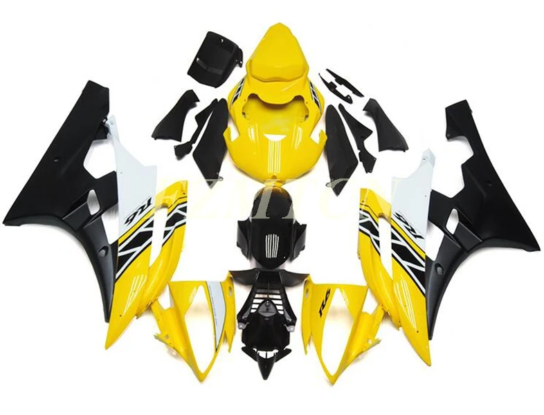 

Литьевая пресс-форма, новый комплект обтекателей из АБС-пластика для YAMAHA YZF-R6 R6 06 07 2006 2007, комплект кузова желтого и черного цвета