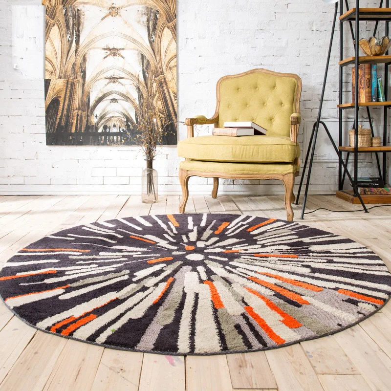 

Nordic fashion retro cashmere abstract round carpet living room bedroom desk computer chair cushion carpet