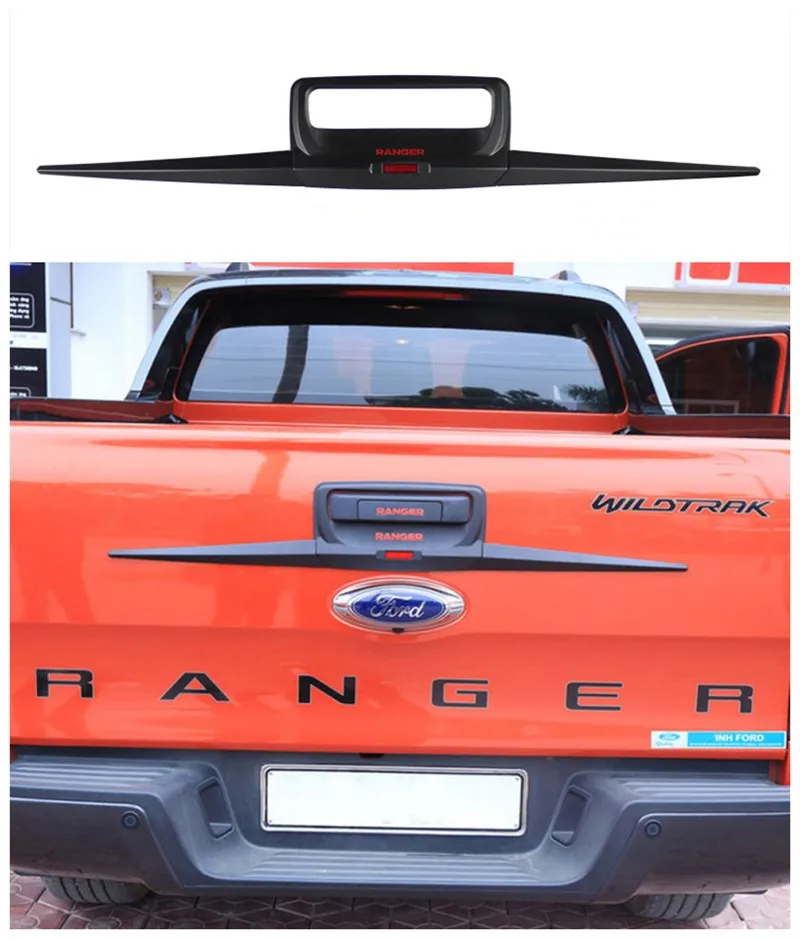 

Back Door Molding ABS Plastic Matt Black Trunk Trim Tail Gate Rear Door Handle Cover For Ford Ranger 2012-2021 T6/T7 Pickup 4*4