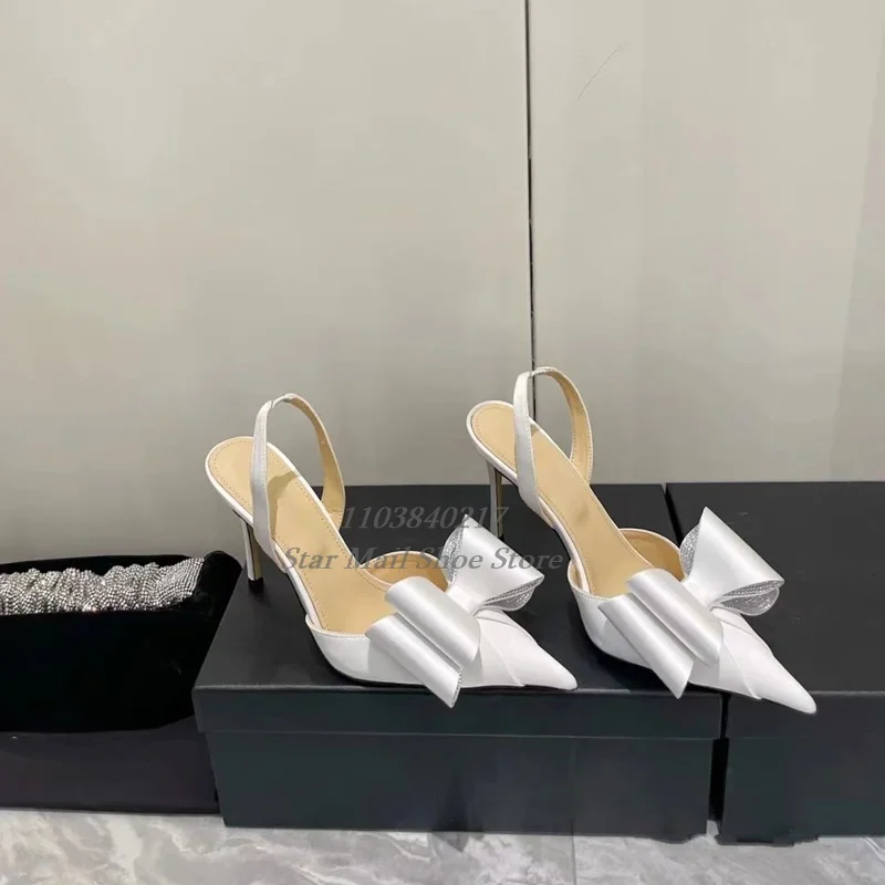 Шёлковые сандалии с узлом-бабочкой без застежек