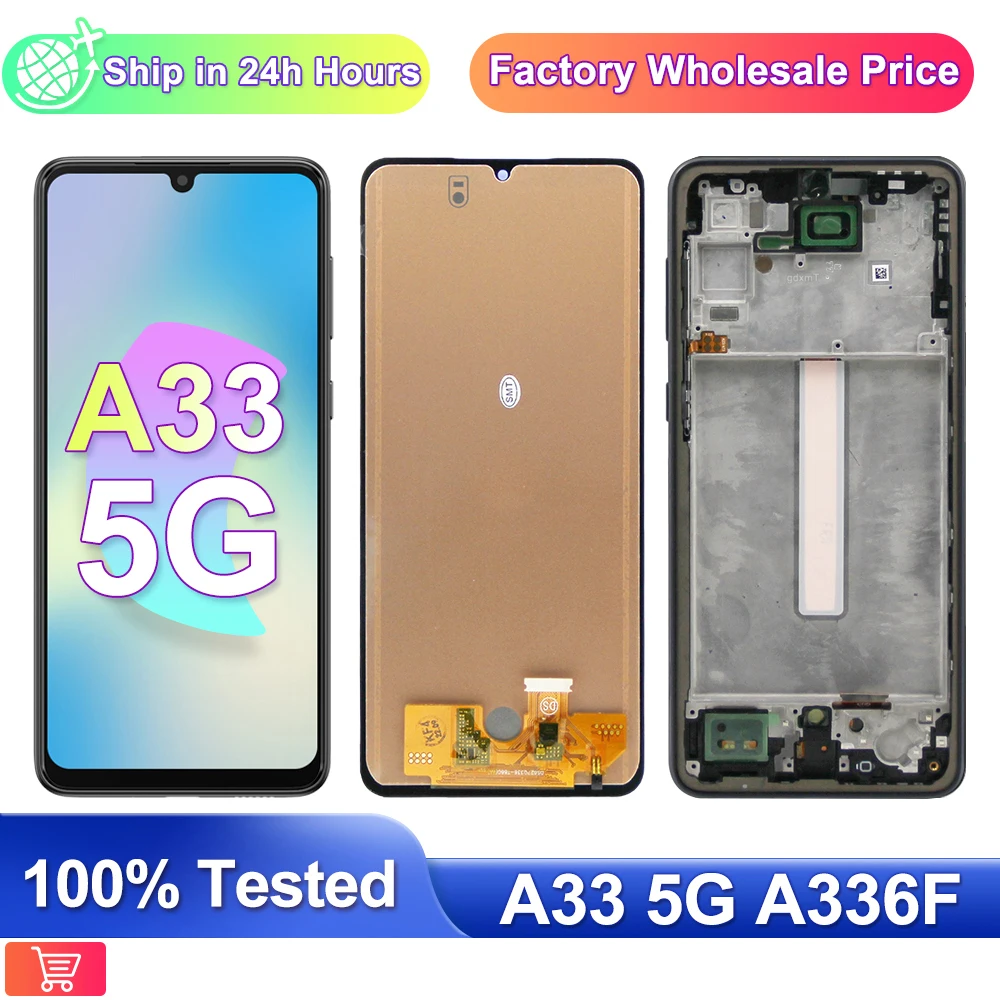 

100% протестированный для Samsung Galaxy A33 5G LCD дисплей A336 A336F A336B SM-A336B дисплей сенсорный экран дигитайзер в сборе запасные части
