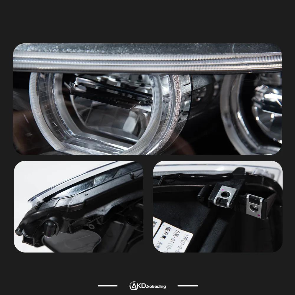 Фото Фара AKD для BMW F07 5GT, светодиодная фара 2010-2017, фары для 5 серии GT, дневные ходовые огни, указатели поворота, дальний свет, ангельские глазки, проекционная линза. №5