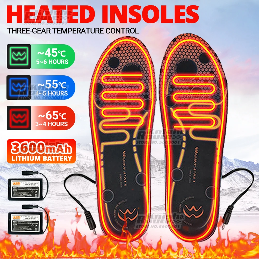 

Winter Heated Insoles Ski Insoles USB Foot Warming Insoles Thermal Electric Battery Powered Insoles Heated Outdoor Sports 2022