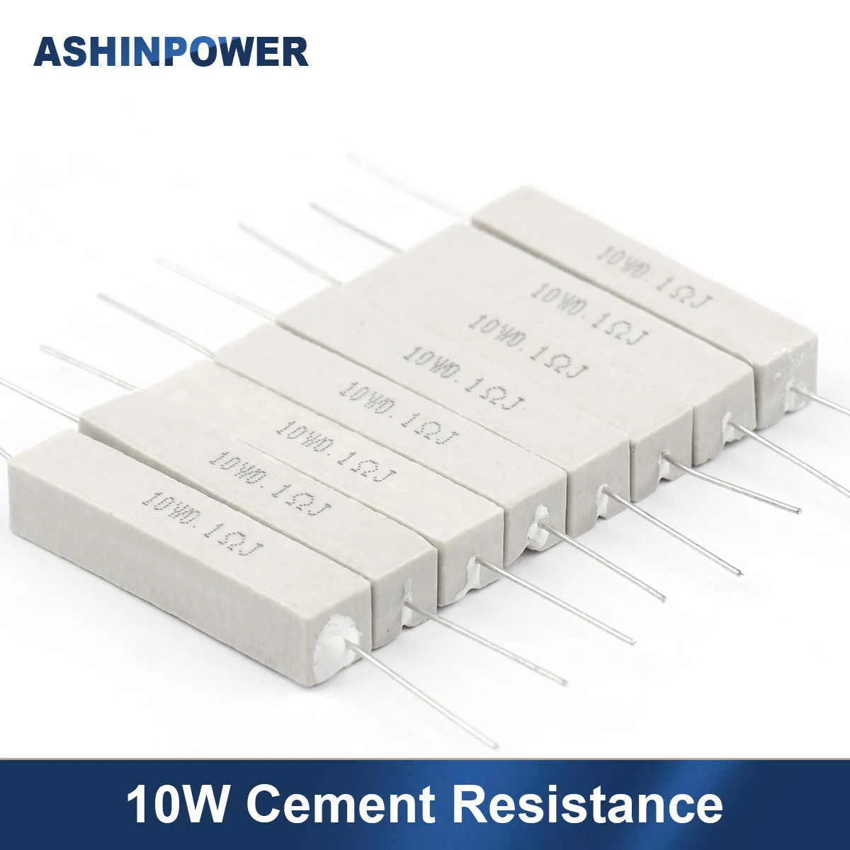 10Pcs 10W Ceramic Cement Resistance 5% 0.1R~10K 0.1R 0.15R 0.22R 0.25R 0.33R 0.47R 1R 1.5R 2.2R 1K 2K 10K ohm Resistors