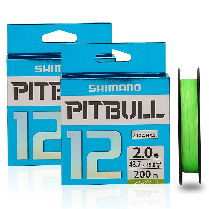 

Original SHIMANO Fishing Line PITBULL 150M/200M X12 PE Braided Fishing Lines Green/Blue Made in Japan High Strength and Soft