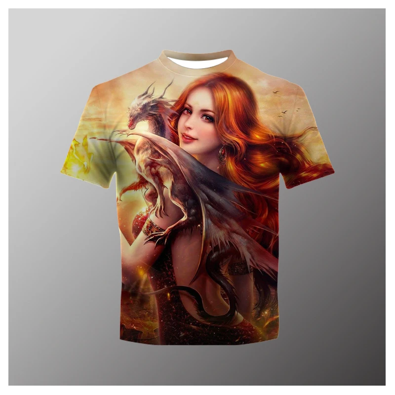 

Мужская летняя футболка с коротким рукавом и 3D-принтом