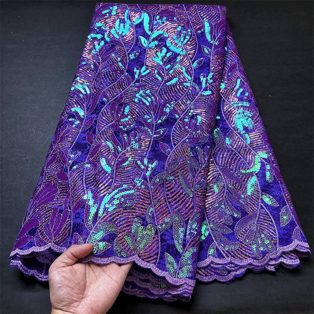 Африканская Тюлевая Кружевная Ткань 5 ярдов нигерийская кружевная ткань