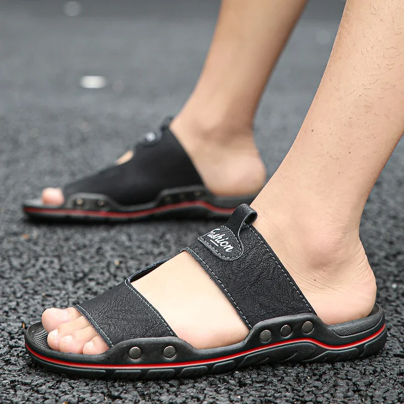 Мужские тапочки Повседневная обувь Летние сандалии Пляжные уличные шлепанцы