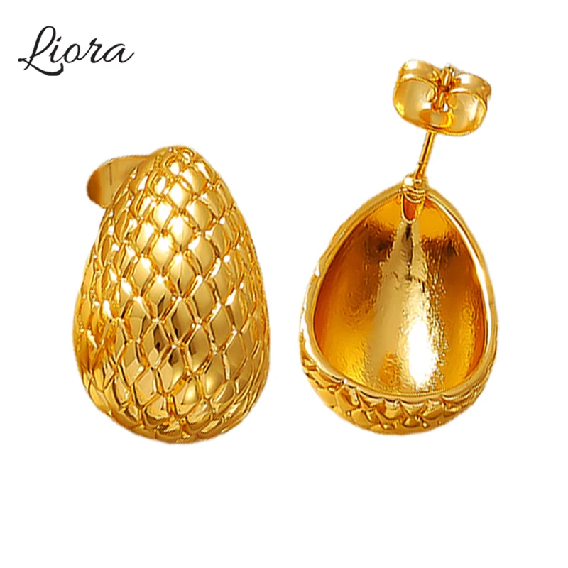 Liora креативные медные висячие серьги в форме семян для женщин золотые массивные с