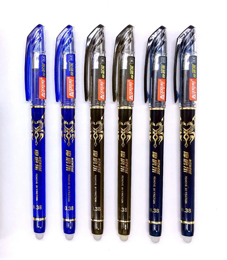 

50 erasable gel pens 0.5mm blue/black/red ink cartridge set for school supplies student writing test stationery pens
