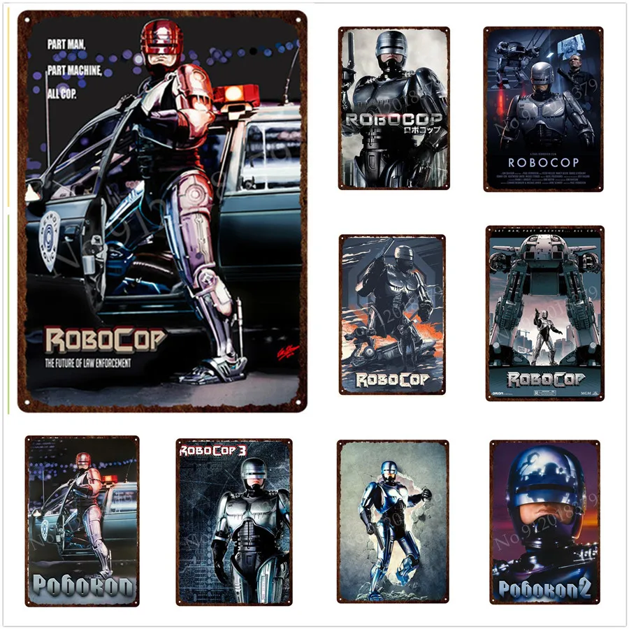 

Robocop Movie Poster Tin Plate Vintage Decor Metal Sign Retro Iron Painting Metal Plaque Home Bar Man Cave Garage Decor 30X40Cm