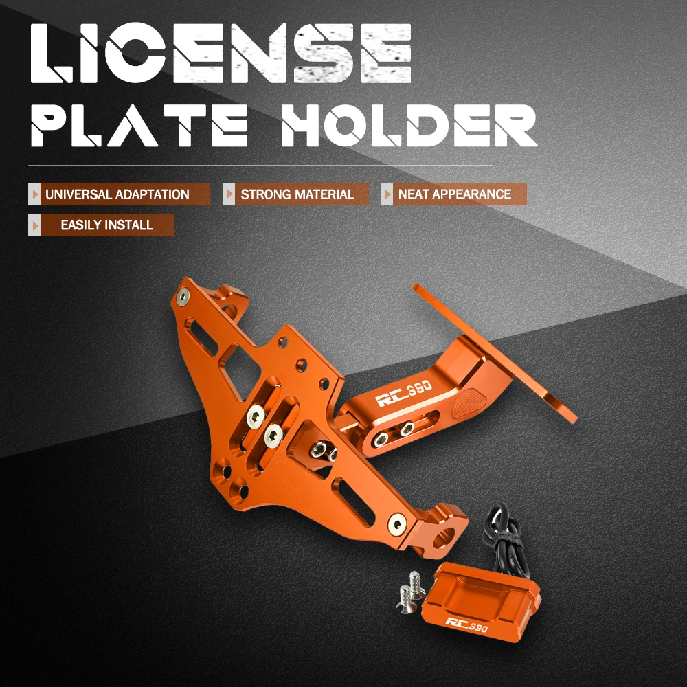 

Motorcycle License Plate Bracket Licence Plate Holder LED Turn Signals Light For RC390 RC 390 2013 2014 2015 -2023 Accessories