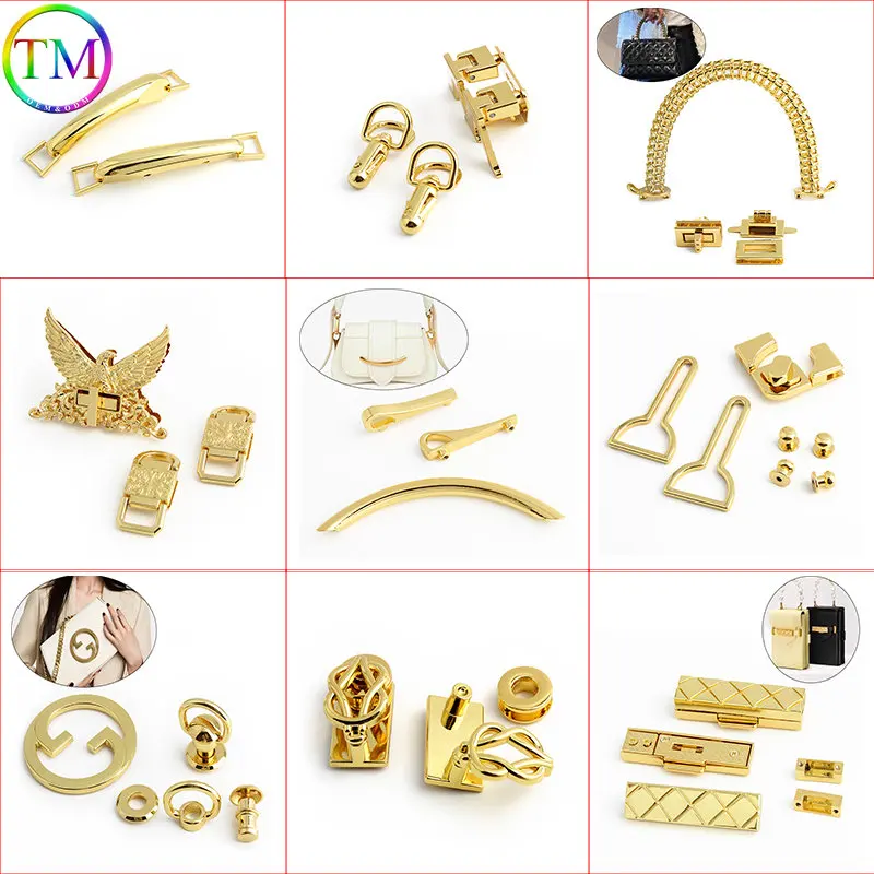 1-10  Pieces Fashion Metal Lock Kit Lock Clasp  For Diy Craft Bags Handbag Shoulder Purse  Lock Buckle  Bag Hardware Accessories