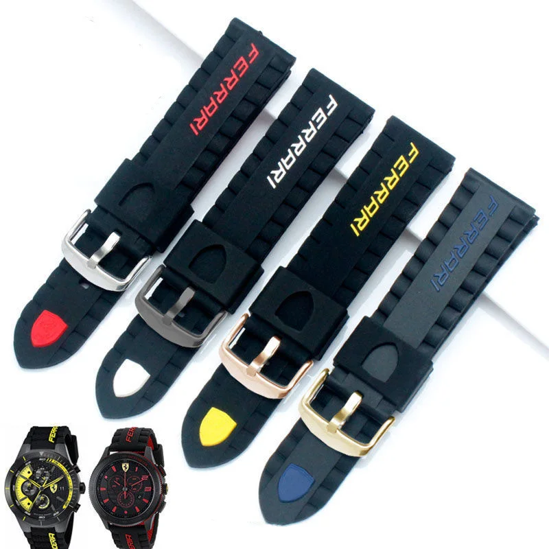 

High Quality Silicone Watch Strap For Ferrari 0830138 0830163 Series Sports Waterproof Rubber Watchband Accessories Men 24mm