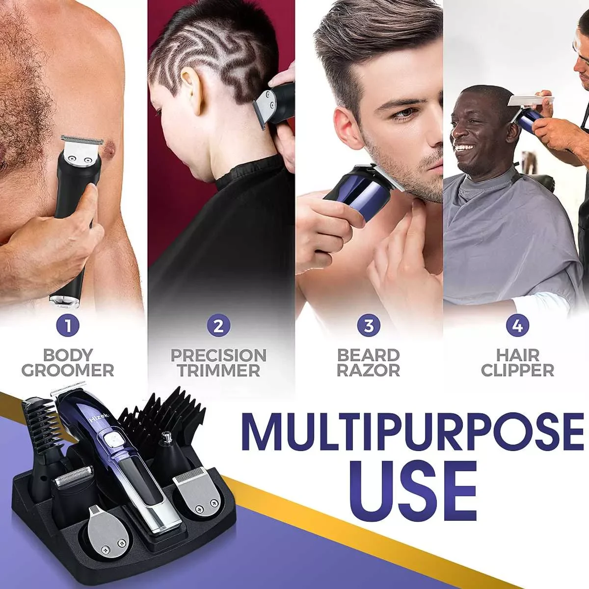 

NEW2023 11 in 1 Waterproof Professional Hair Clipper For Men Hair Clipper Beard Body Hair Cutter Nose Hair Trimmer
