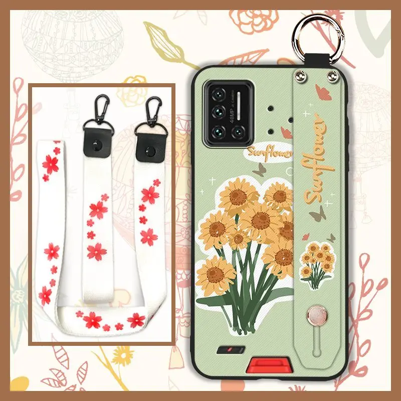 anti dust anti knock phone case for umidigi bison gt soft soft case wristband sunflower lanyard free global shipping