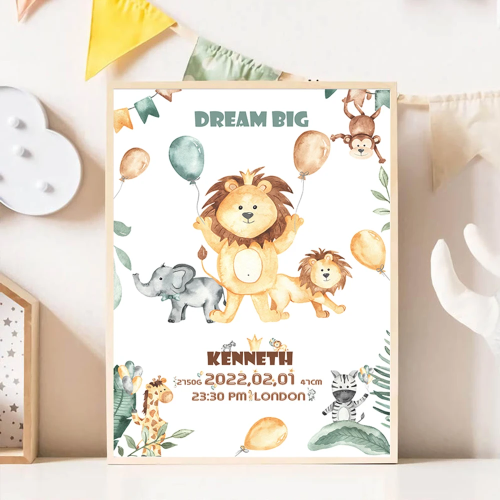 

Настенный постер на заказ с изображением животных для детской комнаты