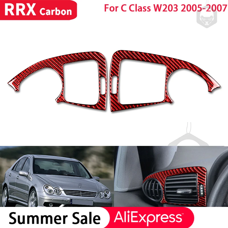 

RRX для Mercedes-Benz W203 C-Class 2005-2007 натуральное углеродное волокно, двухсторонняя декоративная крышка для вентиляционного отверстия, декоративная ...