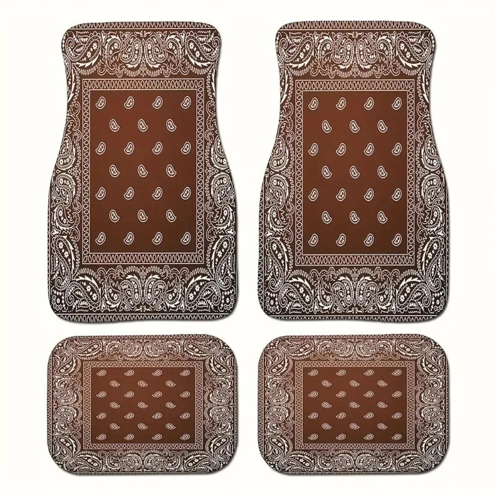

4 шт. богемные автомобильные коврики с резиновой спинкой, сверхмощный персидский ковер, украшение автомобиля, грязеотталкивающие автомобильные напольные коврики