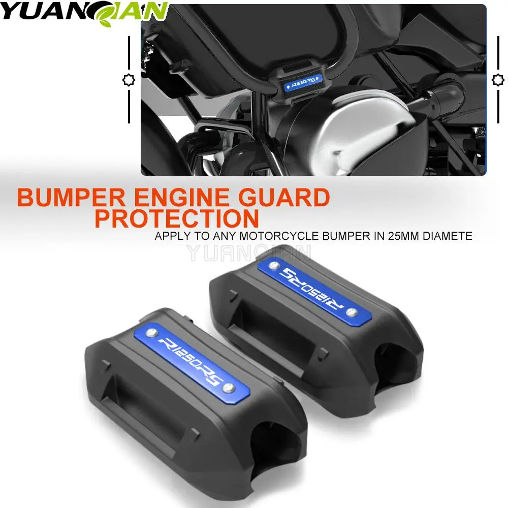 

Motorcycle 25MM Engine Crash bar Protection bluemper Decorative Guared Block For BMW R1250RS R1250 RS R1250 RS 2019 2020-2023