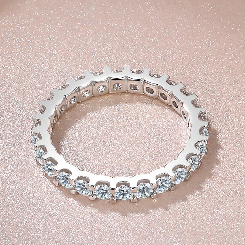 

Genuine 925 Sterling Silver Natural FL Diamond Ring Jewelry Women Bizuteria Wedding Ring Anillos De Femme Gemstone Jewelry Rings