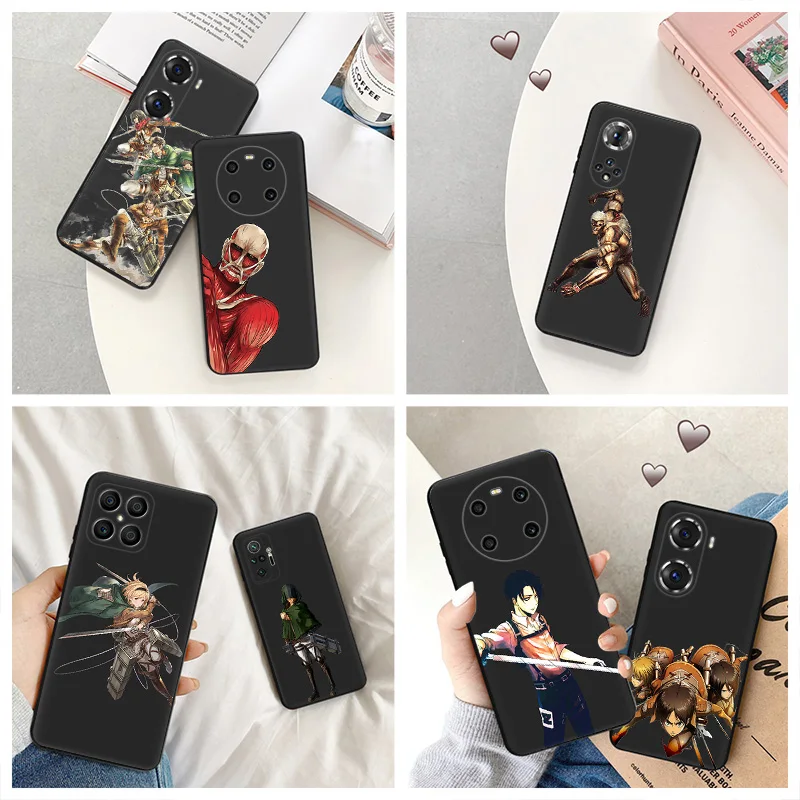 Силиконовый черный чехол для телефона Honor x8b Magic5 x9 x7b x6 x8 a 90 70 Attack on Titan Levi-Ackerman Pixel 6a