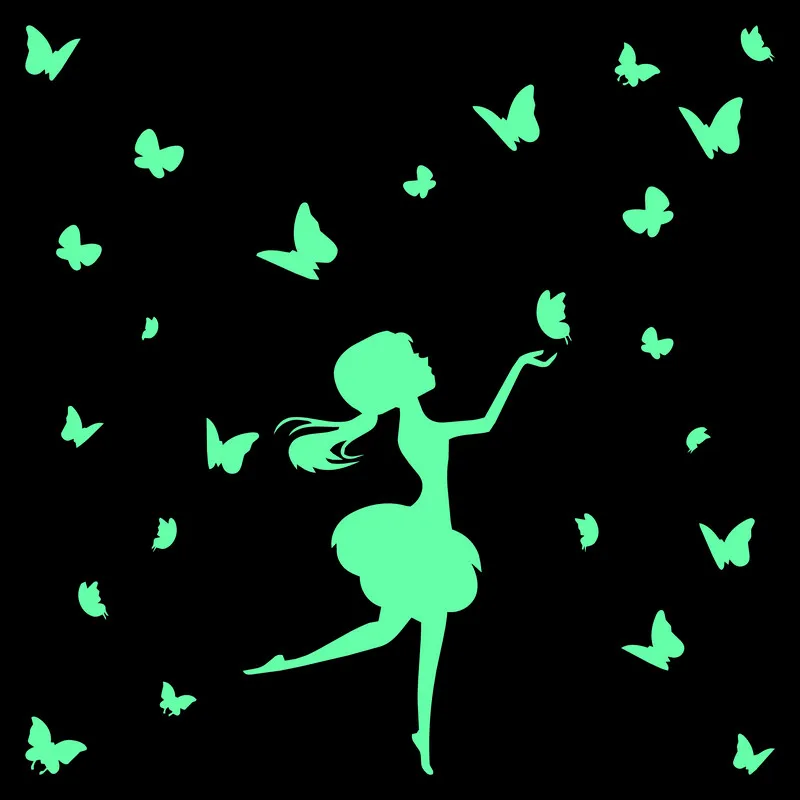 Виниловая наклейка с изображением девушки и бабочек