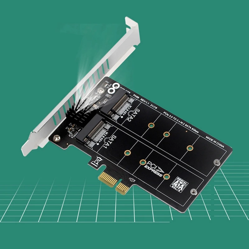 Карта адаптера PH58 M.2 SATA к PCIE массива двухдисковой карты расширения RAID JMB582