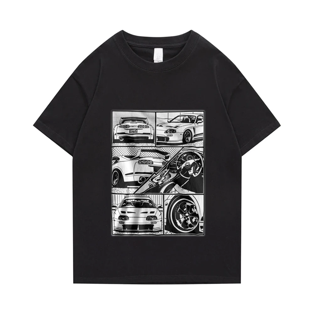 

Fashion Summer High Quality Pure Cotton Prin Graphic T Shirt Fragment T-shirt Japanese Car Fans Racing Race Tee Shirt