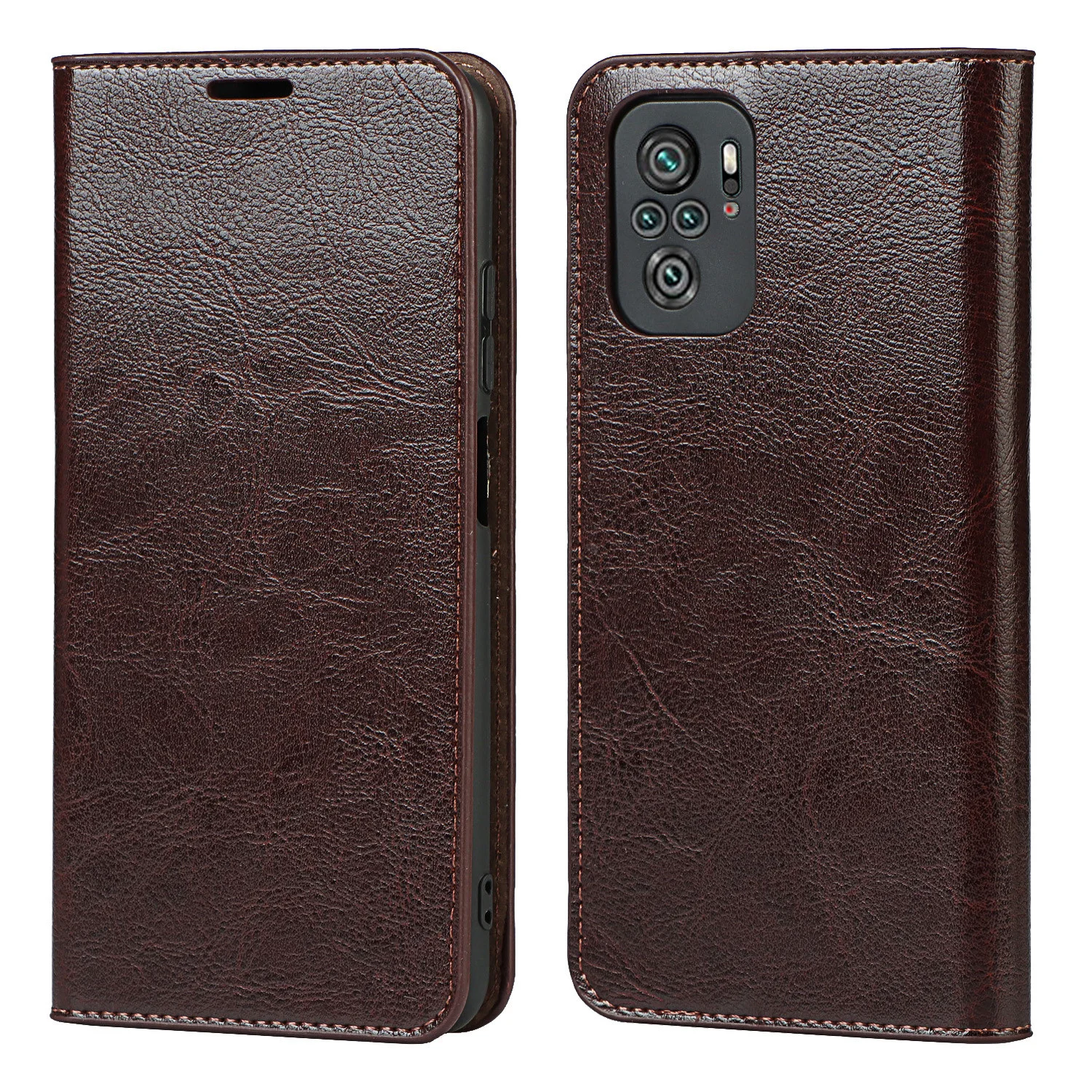 

100% Real Genuine Leather Phone Case for Xiaomi Redmi Note 10 Pro Max 10S Flip Cover for Mi 12 Pro POCO M4 Pro X4 X3 NFC 5G