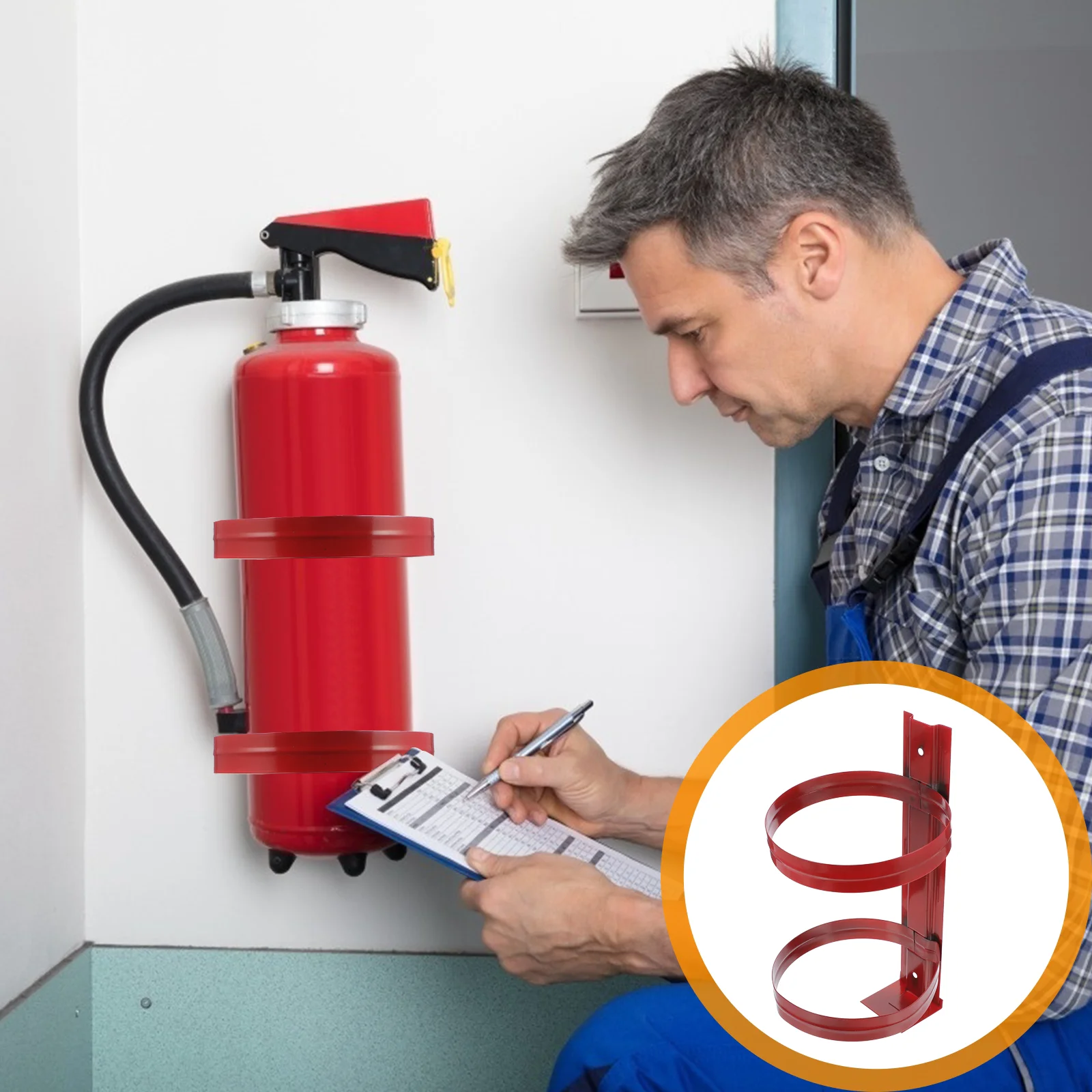 

1pc Fire Extinguisher Wall-mounted Bracket Wall Hanger Hanging Holder