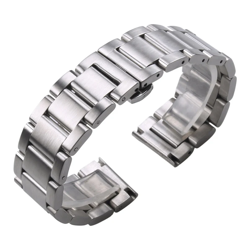 Stainless Steel Watchband Bracelet 18mm 20mm 21mm 22mm 23mm 24mm Women Men Silver Solid Metal Watch Band Strap Accessories