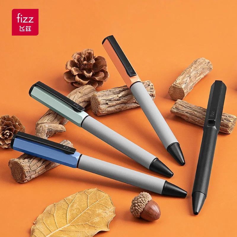 

Fizz Kawaii High-quality Color Metal Rotating Gel Ink 0.5MM Pen Stationery Polygon Stylo Ball Pens Canetas Office Accessorie