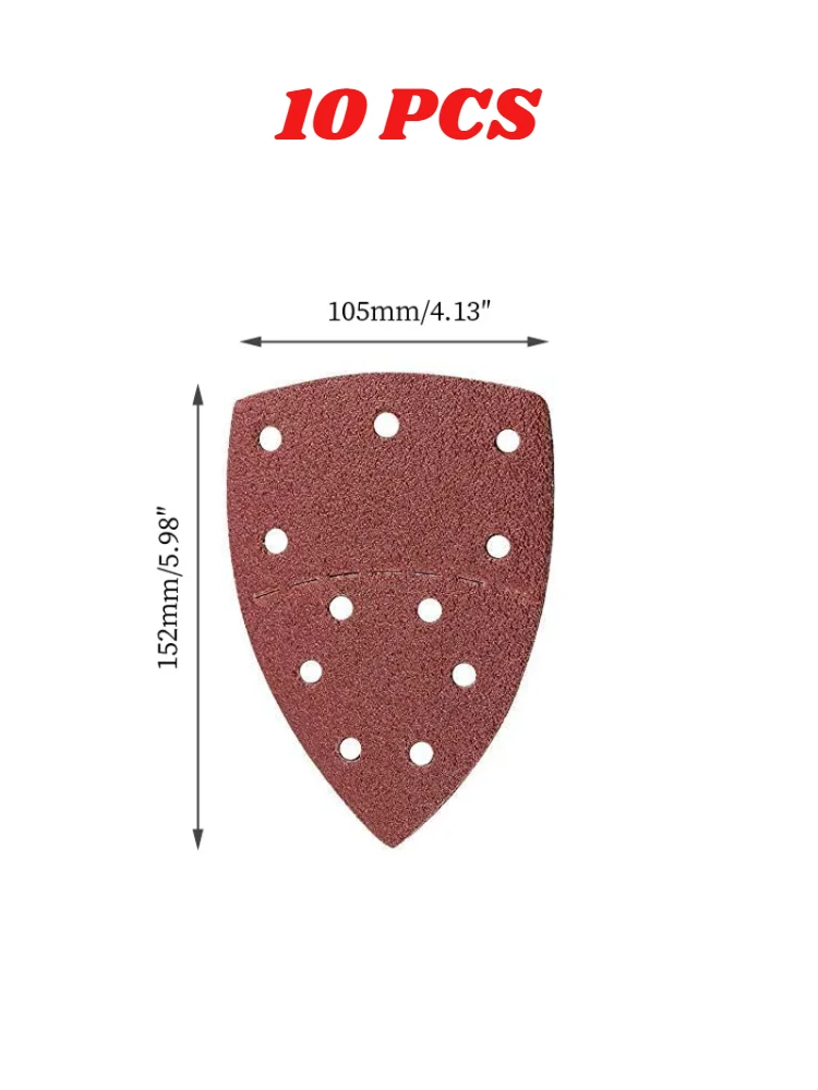 

Набор из 10 треугольных абразивных дисков XMSJ, зернистость 40-2000, красный