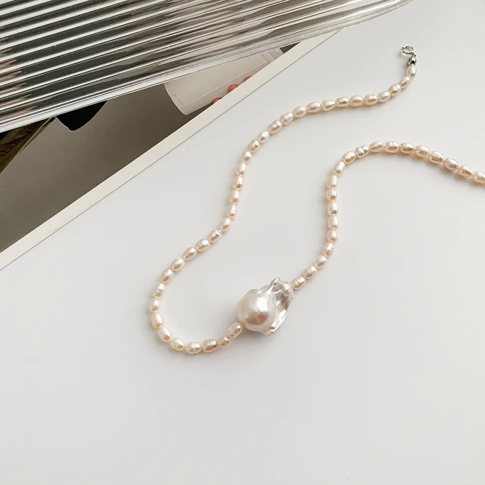 

Minar Retro Irregular Freshwater Pearl Chokers Necklaces for Women Baroque Pearls Beaded Pendant Necklace Wedding Bridal Jewelry