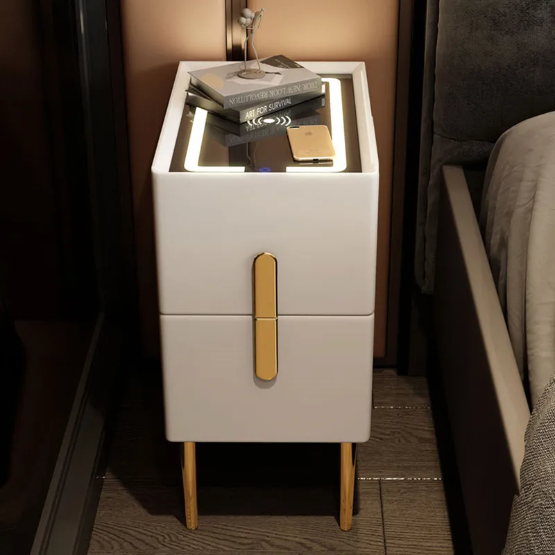 

Smart Bedside Table Modern Mobile Bedroom Nightstands Wireless Charging Bluetooth Speaker Multi-Function Side Home Furniture