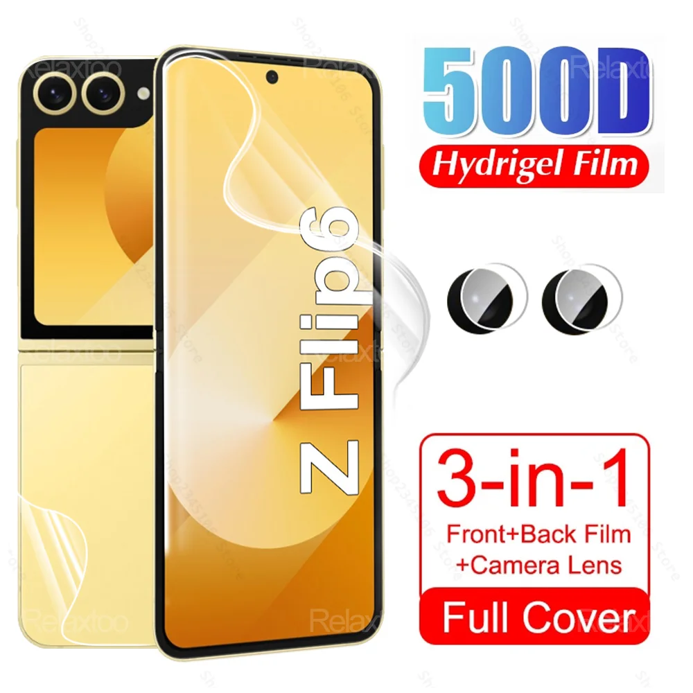 3-в-1 Передняя Гидрогелевая пленка для Samsung Galaxy Z Flip 6 задняя защитная экрана Samsang