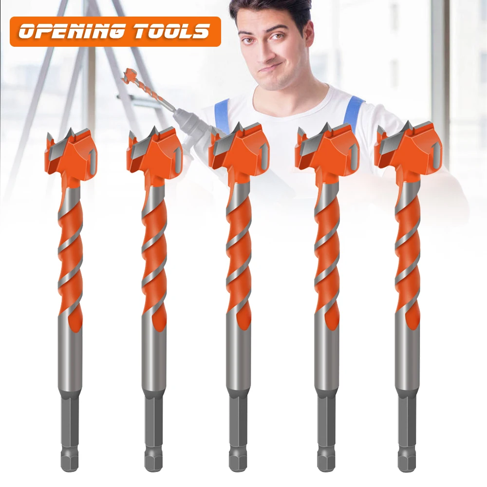 

2022 Woodworking Hole Opener Milling Cutter Alloy Thread Hexagon Handle Wind Wood Splitter Drill Bit Wood Splitting Drill Bit