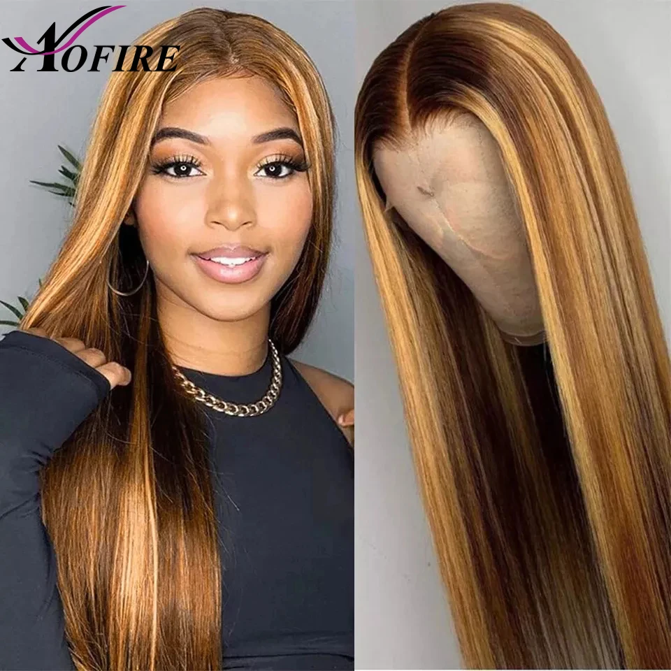 

Blonde Hightlight Colored Lace Frontal Wigs For Women Straight Brown Lace Front Human Hair Wigs Loose Deep Wave Frontal Wig Remy