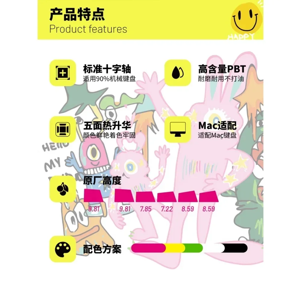 Muchoo 《Scrawler》146 колпачки для ключей оригинальный профиль термосублимационная