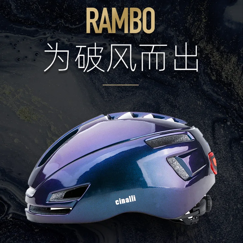 

Cinalli Chinali Riding Helmet Men's and Women's Mountain Highway Bicycle UBS Charging Warning Taillight Helmet