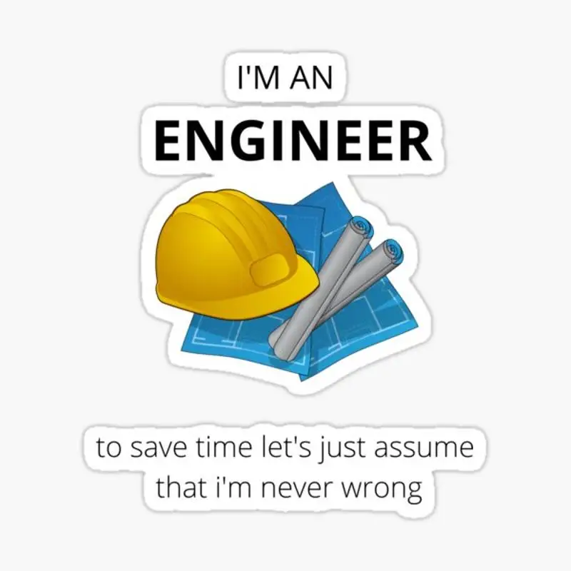 

I'M An Engineer Sticker for Laptop Decor Bedroom Car Cute Cartoon Art Fashionable Public Suitcase