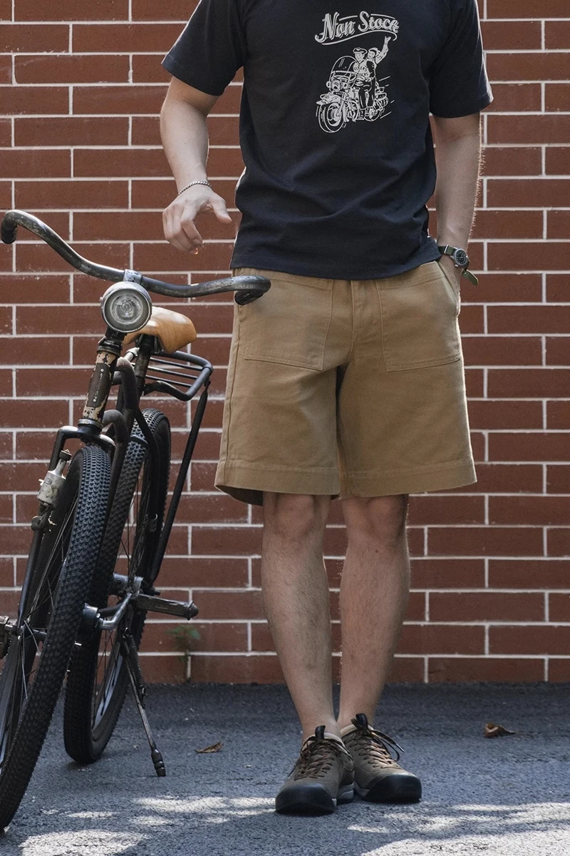 Свободные в наличии французские военные шорты хаки винтажная рабочая одежда