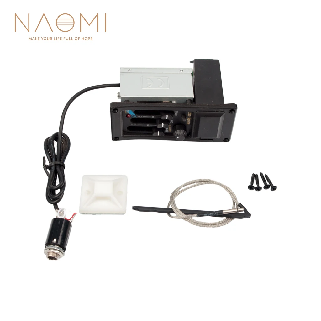 

NAOMI Guitar Pickup 3 Band Right Hand EQ-505R Acoustic Guitar EQ Equalizer Preamp Amplifier Guitar Pickup W/ 6.5MM Output New