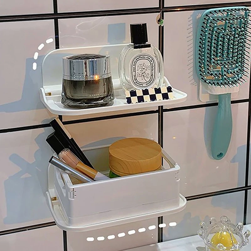 Новая Складная настенная полка без отверстий пластиковая плавающая бытовое