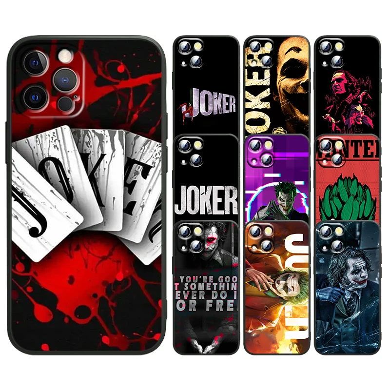 

Cool Movie Joker Art For Apple iPhone 13 12 Mini 11 XS Pro Max X XR 8 7 6 Plus SE 2020 5 Black Soft TPU Capa Phone Case