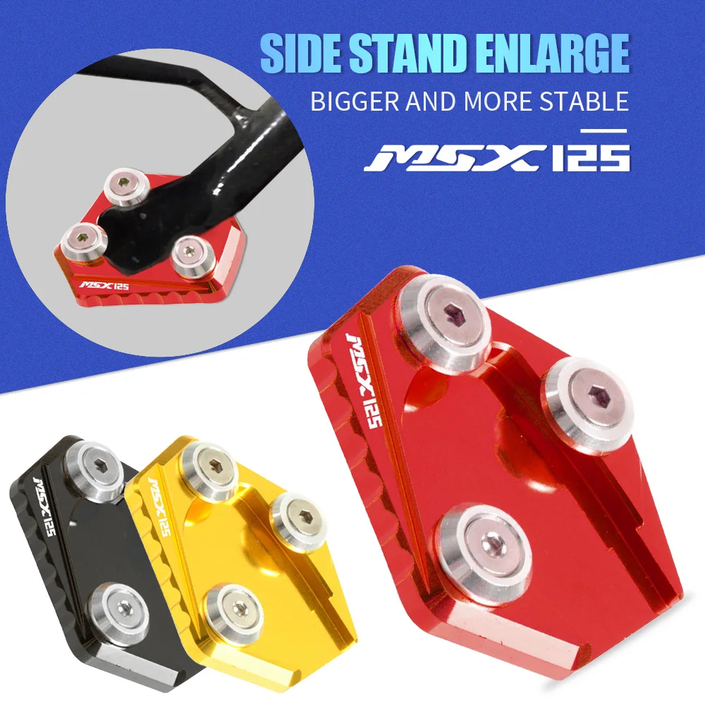 

Motorcycle Accessories Kickstand Foot Side Stand Enlarge Extension Pad Shelf For HONDA Grom MSX 125 MSX125 2013 2014 2015