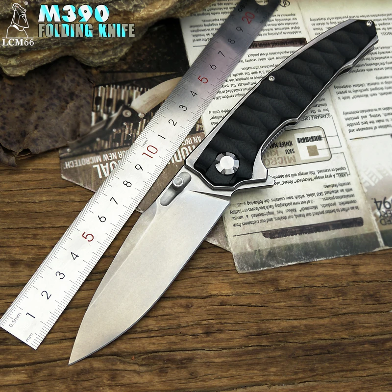 M390 Folding Knife Stonewashed Blade G10 Handle ball bearing Camping Hunting knife Self-Defense Jungle Life-Saving Tools Outdoor