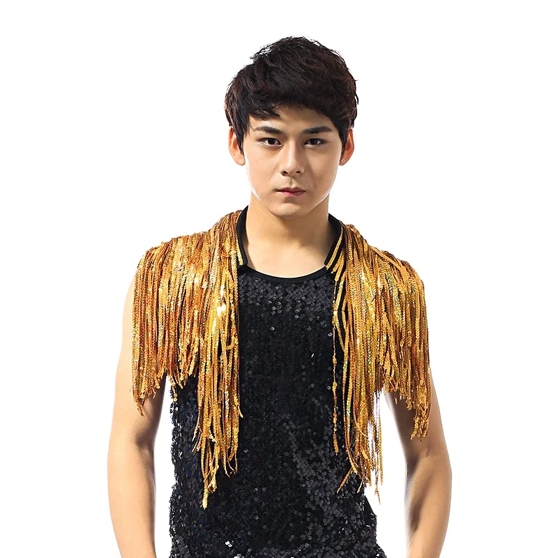 Костюм Beyonce Bar Singer DS мужской очень длинный жилет с бахромой и кисточками одежда
